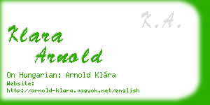 klara arnold business card