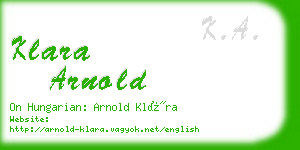 klara arnold business card